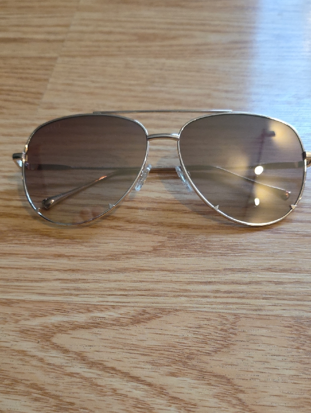 DIFF Classic Aviator Style Sunglasses - Gold Frame with Brown Gradient Lenses